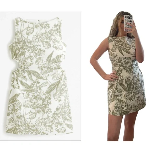 Abercrombie & Fitch Stretch Cotton Cutout Mini Dress